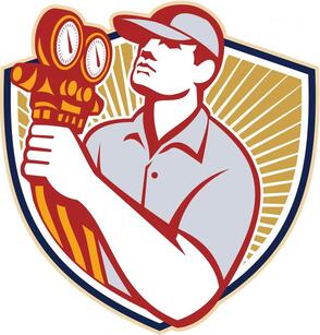 HVAC expert repairman logo
